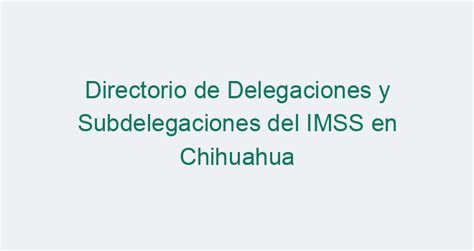 citas imss chihuahua|Delegaciones y Subdelegaciones IMSS en Chihuahua。